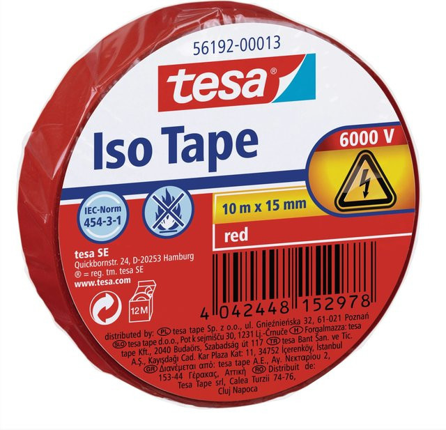 Tesa Iso Tape Rot 15 mm Breite x 10 m Länge - Bild 1