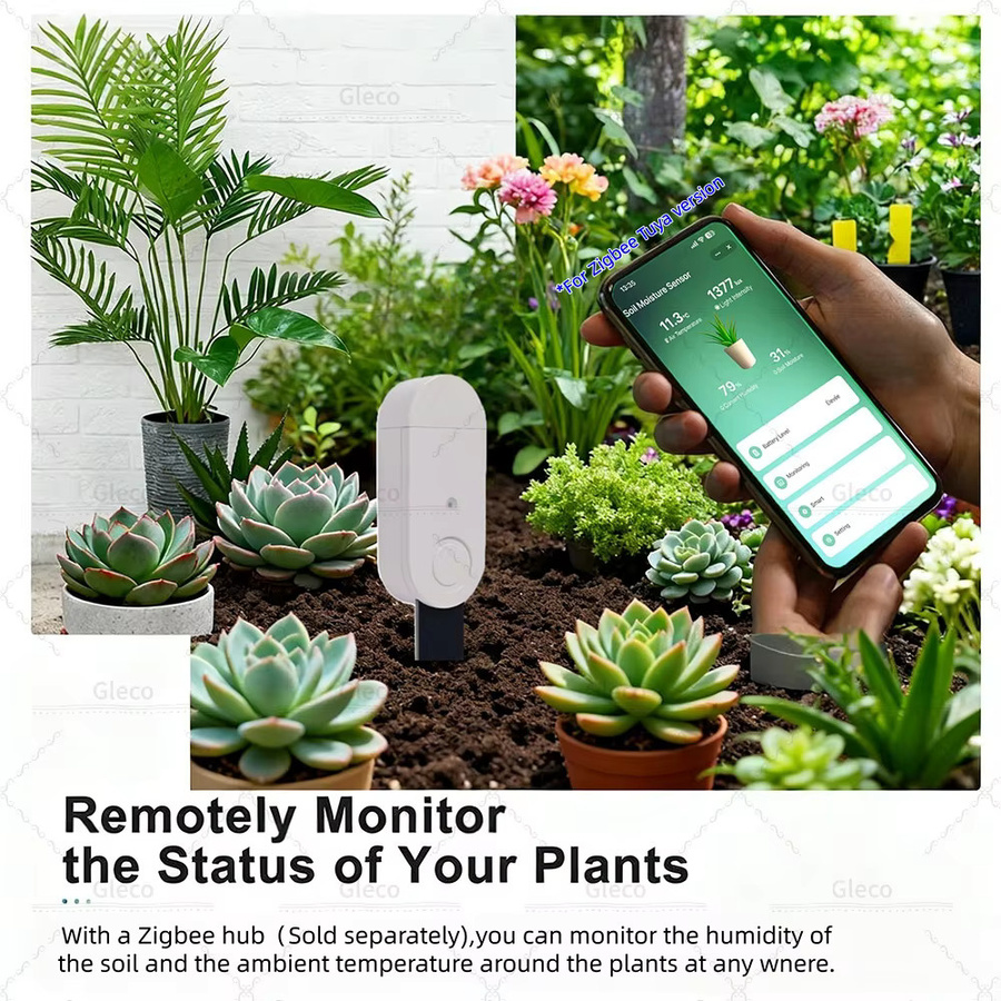 Coolo Zigbee Bodentester mit Feuchtigkeits-, Licht-, Temperatur- und Luftfeuchtigkeitssensor in Weiß für Tuya Smart Life und Home Assistant - Bild 4
