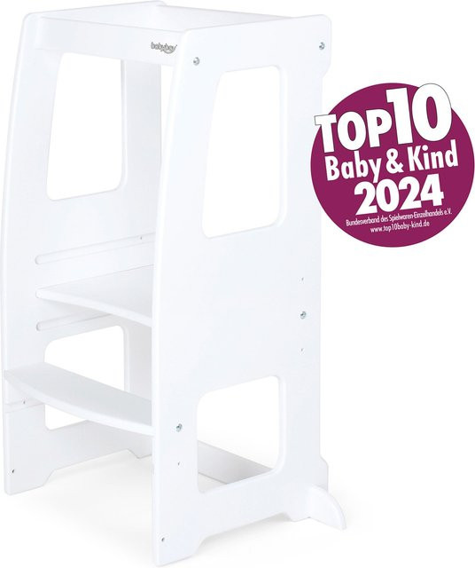 Babybay Lernturm Littlefoot aus massiver Buche in Weiss - Bild 1