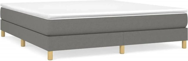 vidaXL Boxspringbett in Grau aus Stoff, B/T/H: 160 x 200 x 203 cm - Bild 1