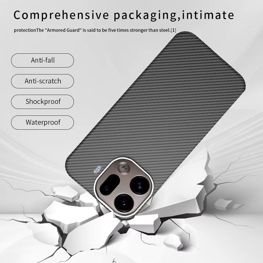 Magnetische Kevlar Carbon-Aramidfaser Hülle für Oppo Find X9 Pro und Find X9 in Schwarz - Bild 4