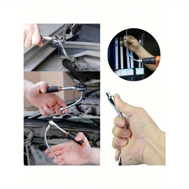 Flexibler Stecknussadapter 1/4 Zoll von SZwatch in Silber aus Stahl für Elektrowerkzeuge - Bild 3