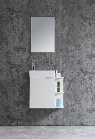 Sanotechnik Cloud Waschtischset mit Unterschrank und Spiegel in Weiß, B/T/H: 55 x 60 cm