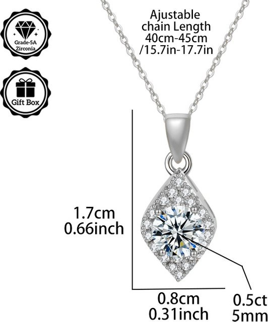 LAMVOICE Halskette, Silber, 0,5 Karat Moissanit, Damen - Bild 1