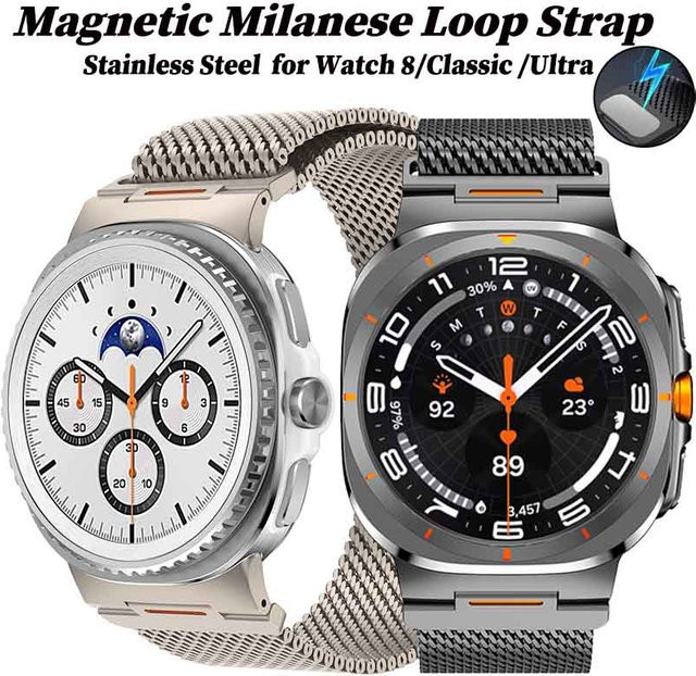 CHIICSMART Uhrenarmband Edelstahl, Magnetisches Milanese, Samsung Galaxy Watch 8, 40 mm, 44 mm, 8Classic, 46 mm, Galaxy Watch Ultra, 47 mm - Bild 1