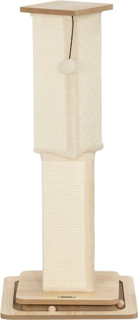 PawHut 3-in-1 Kratzbaum für Katzen mit Spielball, Kratzsäule aus Sisal und Holz, Farbe: Eiche/Beige, Höhe: 87 cm - Bild 1