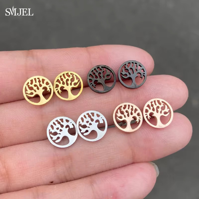 SMJEL Ohrstecker Edelstahl, Gold, Damen, Vintage - Bild 2