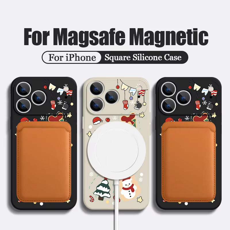 MOESOE Handyhülle mit Weihnachtsmuster für iPhone 12 bis 17 Pro Max und Air, magnetisch für MagSafe Wireless Charging, weiche TPU-Abdeckung, Multicolor - Bild 3