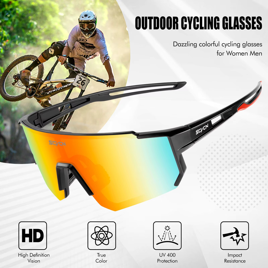 SCVCN Sportsonnenbrille, Unisex, Vollrand, Kunststoff - Bild 1