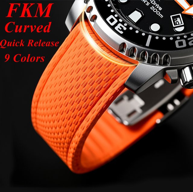 KEEGFEG Uhrenarmband FKM-Gummi, Schnellverschluss, Herren und Damen - Bild 1