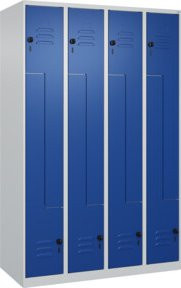 C+P Z-Spind Classic PLUS Spind mit 8 Fächern und Garderobenstange, Farbe Grau/Blau, H x B x T: 185 x 120 x 50 cm - Bild 1