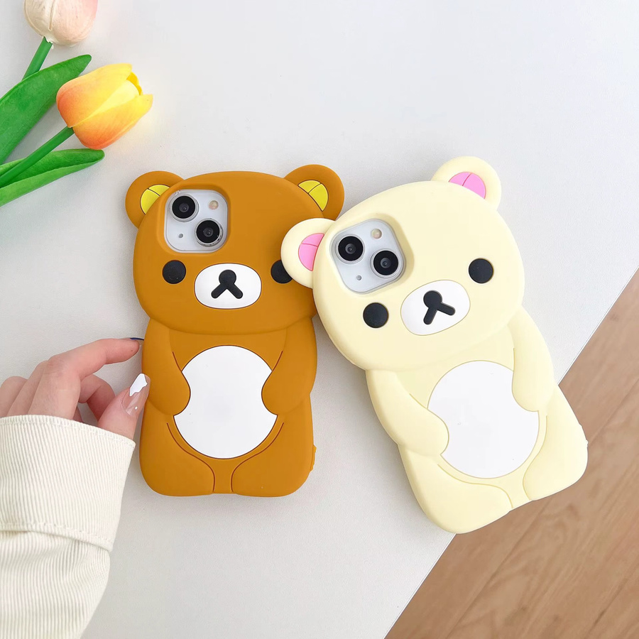 Rilakkuma Bär Silikon Soft Cover Hülle für iPhone in Gelb und Multicolour - Bild 2