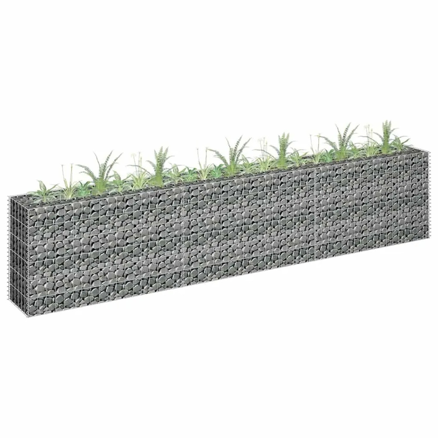 DELUKE Gabionen Hochbeet ROON aus verzinktem Stahl in Silber, B/T/H: 270 x 30 x 60 cm - Bild 2
