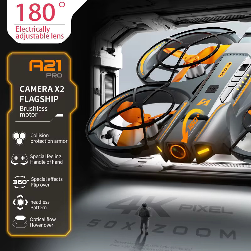 WDSZKMYF A21 PRO Drone, Quadcopter, 4K HD Weitwinkel Kamera, WiFi, Schwarz - Bild 3