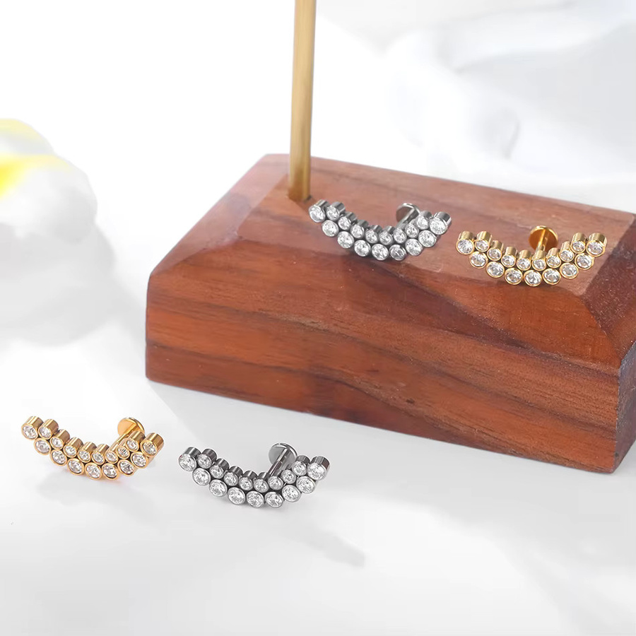 SWANJO Piercing Ohrringe, Titan, Zirkonia, Damen - Bild 3