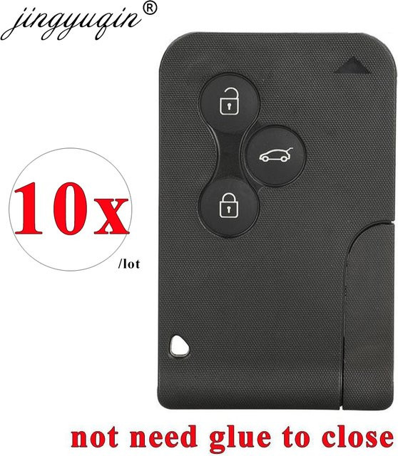 Jingyuqin 10er Set Auto Schlüssel Gehäuse für Renault Megane 2 3 Scenic Fob 3 Tasten Fernbedienung Smart Key Ersatzhülle in Schwarz - Bild 1