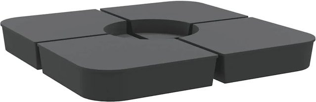vidaXL 4-teiliges Sonnenschirmständer-Set aus Polypropylen in Anthrazit mit 100 kg Gewicht - Bild 1