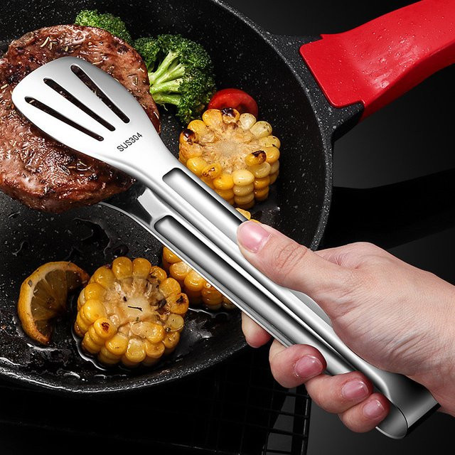 Kitchya Grillzange aus Edelstahl in Silber für BBQ, Fleisch und Salat - Bild 1