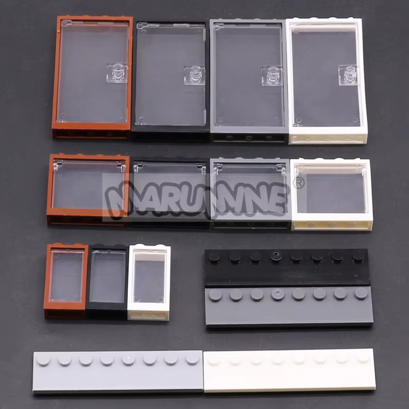 MARUMINE MOC Bausteine Zubehör Set mit 32 Teilen für Stadt und Street View Haus Modelle in Schwarz und Mehrfarbig - Bild 4
