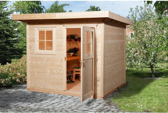 WEKA Gartenhaus 170 Gr.1 aus Holz mit Flachdach in Beige, B/H/T: 280 x 226 x 235 cm - Bild 1