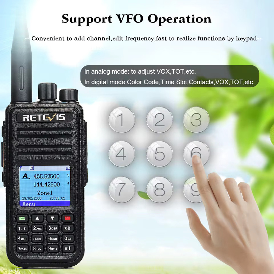 Retevis RT3S DMR Walkie Talkie mit GPS und AES256 Verschlüsselung in Schwarz - Bild 3