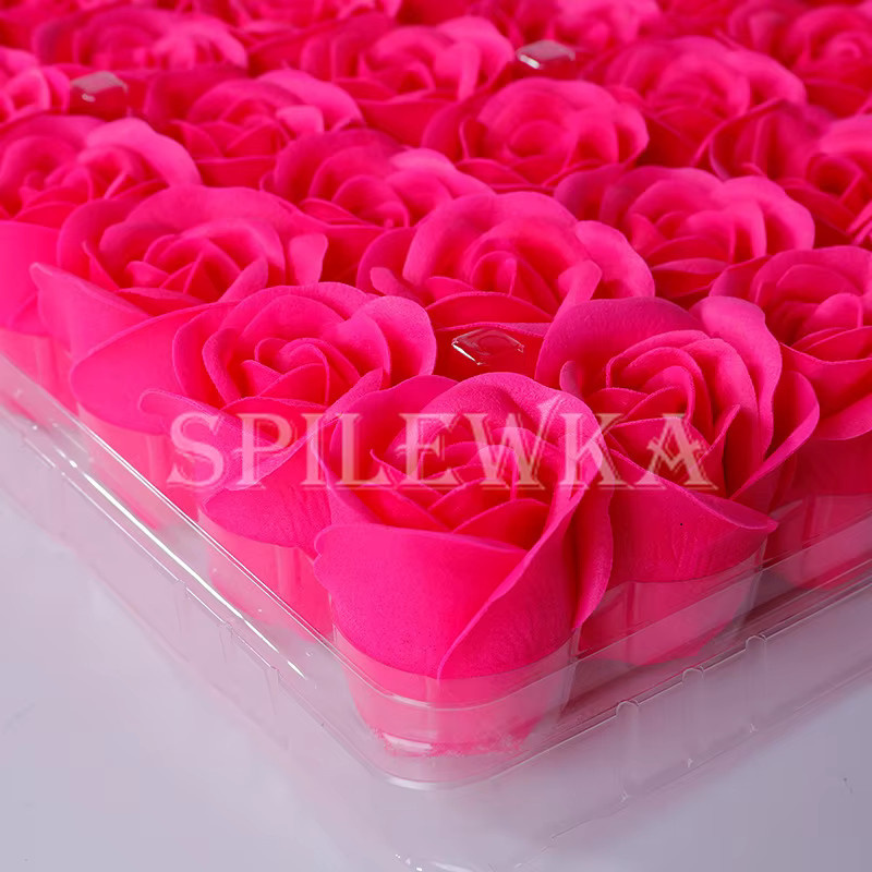 63 Stück Künstliche Rosen von Spilewka in Blau, Dreischichtige Seifenblumen ohne Basis für Hochzeitssträuße und Valentinstag-Blumenboxen, Durchmesser: 3,5 cm - Bild 3