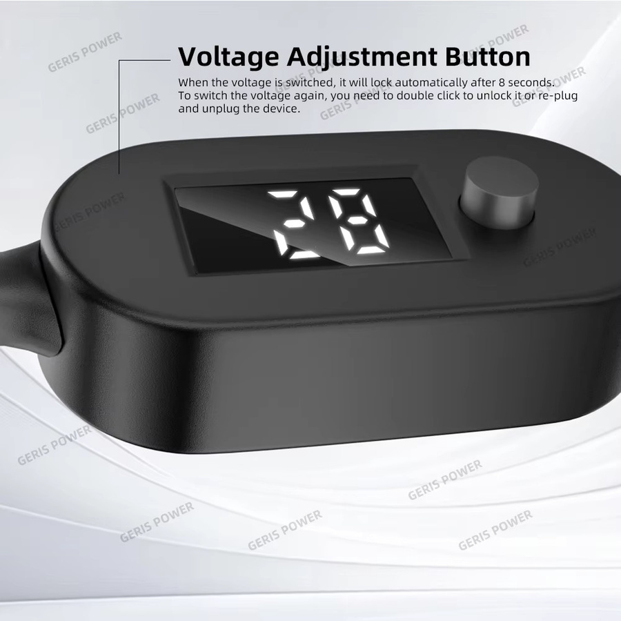 Geris Power USB-C auf DC 5,5x2,5mm Stromversorgungskabel mit einstellbarem Spannungsadapter, Schwarz - Bild 2