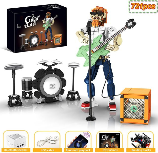 Wishiot Wandernde Gitarre Sänger MOC Bausteine Set mit 721 Teilen in Mehrfarbig - Bild 1