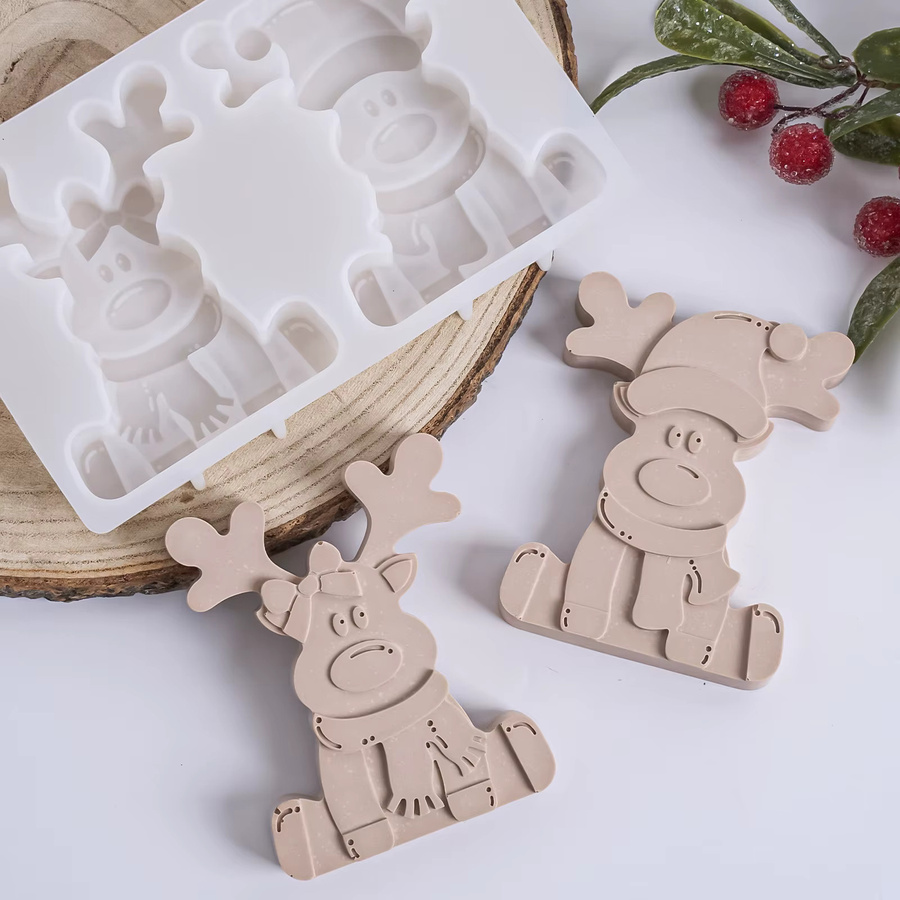 UDOCOOL Silikonform Rentier für DIY Weihnachtsdeko aus Seife, Kerzen, Gips oder Harz - Bild 4