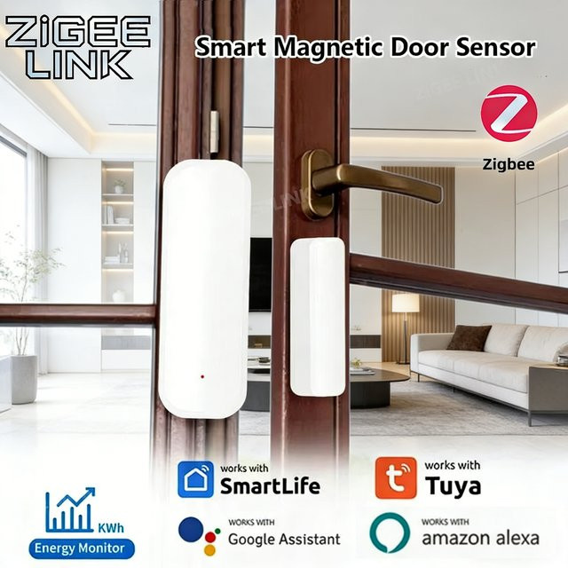 Tuya Zigbee 3.0 Tür- und Fenstersensor in Weiß für dein Smart Home Sicherheitssystem - Bild 1