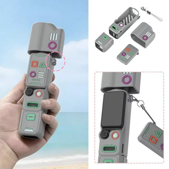 DJI Osmo Pocket 4 Stoßfestes Vollschutz-Set aus Silikon mit Objektivabdeckung und Zubehör-Kit - Bild 1