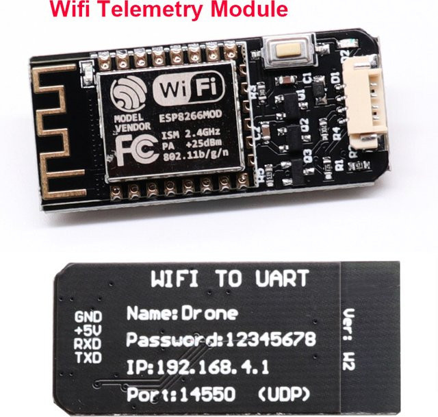 U-Angel-1988 Drahtloses WLAN-Funktelemetrie-Modul mit Antenne für MAVLink2, kompatibel mit Pixhawk APM Flight Controller und FPV Drohnen, Schwarz - Bild 1