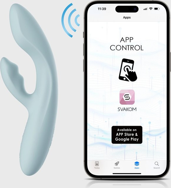 Svakom Rabbitvibrator Chika per App steuerbar in Türkis und Blau - Bild 1