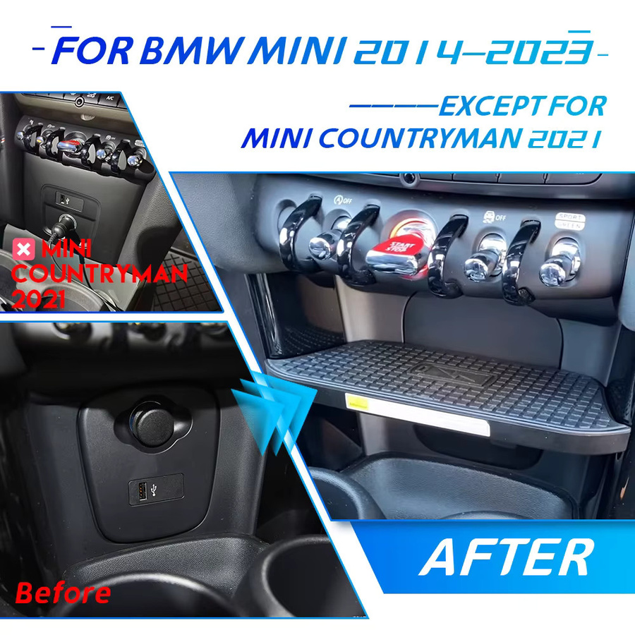 MOCENDO Schnelles kabelloses Ladegerät für das Dashboard von BMW Mini Cooper S Hatch F55 F56 2017-2019 in Schwarz - Bild 4