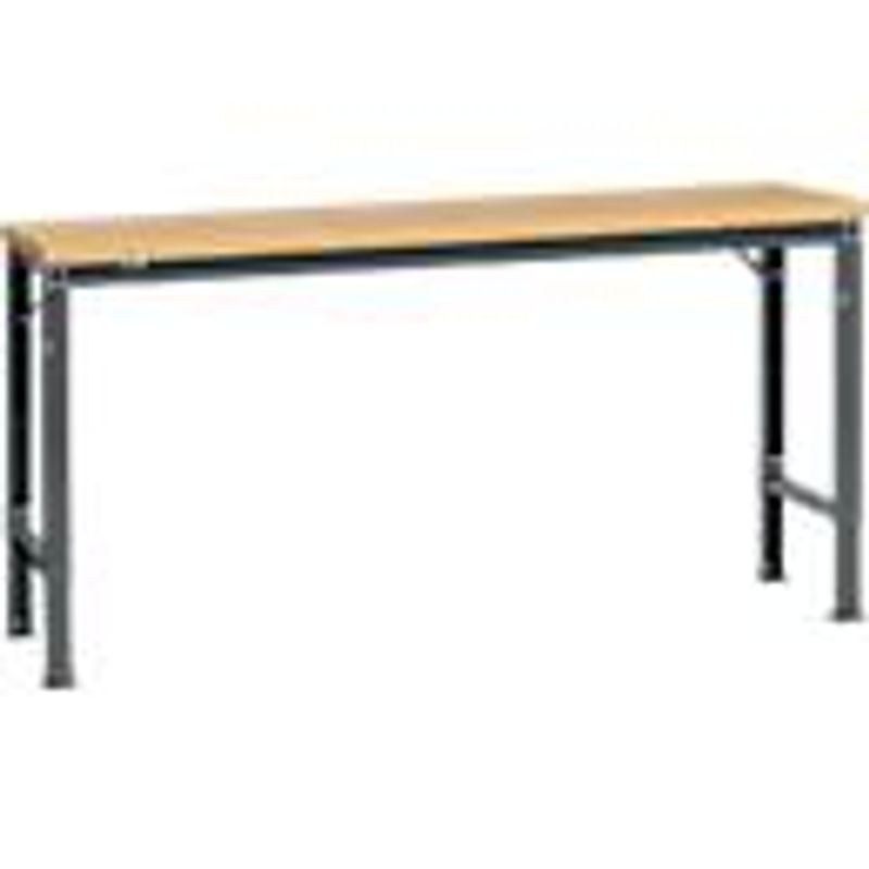 Manuflex Arbeits-Grundtisch UNIVERSAL Spezial mit Multiplexplatte, Anthrazit, B/T/H: 175 x 80 x 72,2-102,2 cm - Bild 3