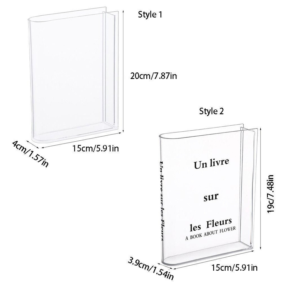 Moderne Acryl-Vase in Buchform von Yeiiaolin, transparente Hydroponik-Dekorationsvase für Büro und Hochzeit, Farbe: Transparent - Bild 2