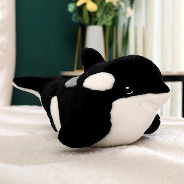 Schwertwal Puppe Plüschtier, Schwarz, 40cm - Bild 1