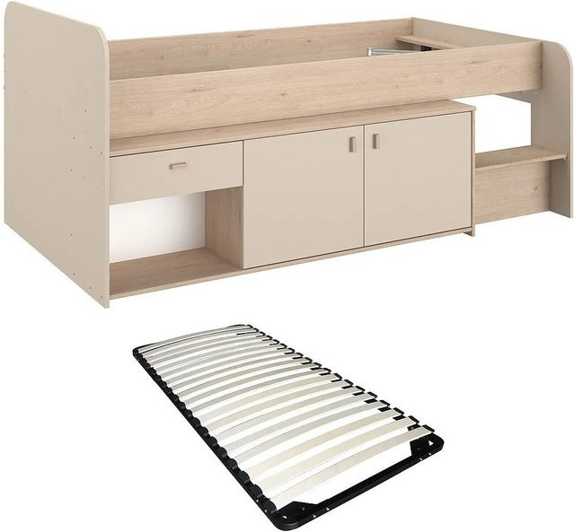 Vente-unique Halbhochbett Lunobi für Kinder in Beige, Höhe: 110 cm - Bild 1