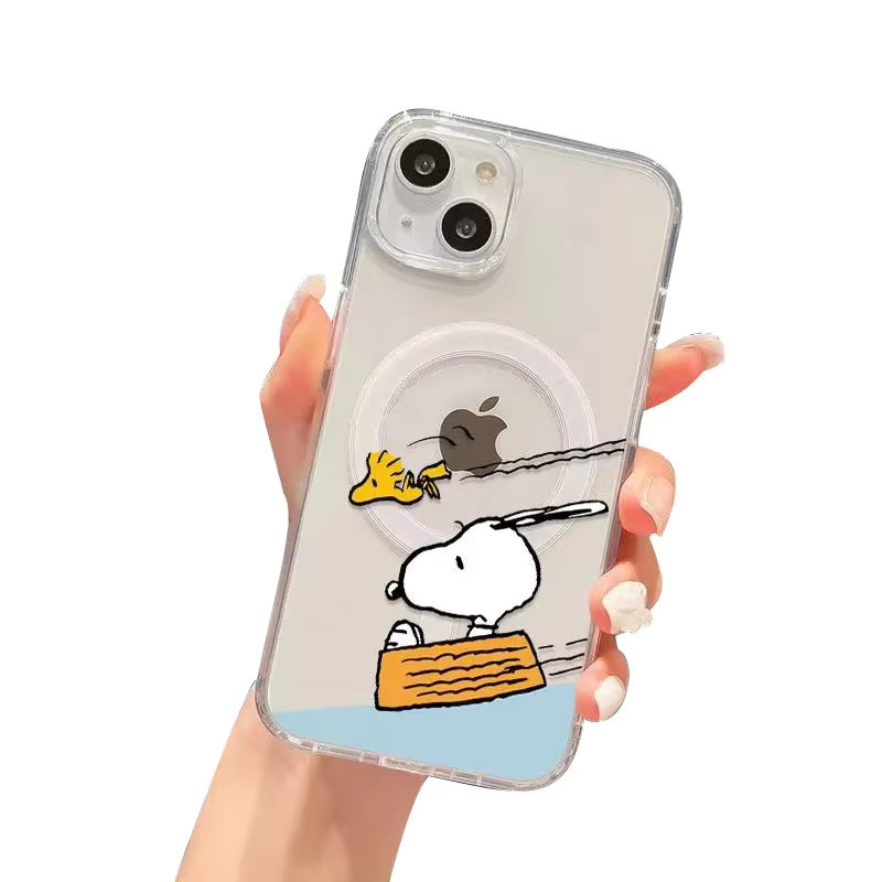 Snoopy Woodstock Magnetische Hülle für Samsung Galaxy S25 S24 S23 S22 S21 Ultra Plus FE A56 A55 A54 A36 A35 A26 A16 A15 Transparent - Bild 4