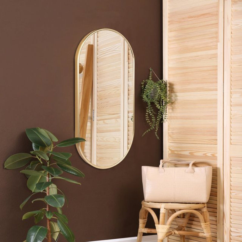 en.casa Wandspiegel Picciano Gold, Rechteckig, B: 40 cm, H: 80 cm - Bild 1