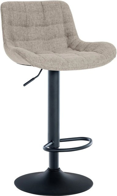 DELUKE Barhocker CARAM Barstuhl in Taupe mit Lehne, höhenverstellbar und drehbar, B/T/H: 48 x 54 x 81 cm - Bild 1