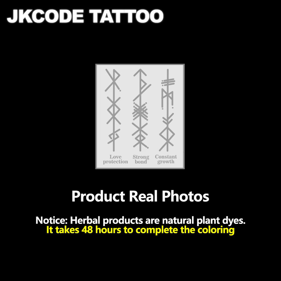 JKCODE TATTOO Kräutertattoo Wikinger-Stil, Unisex - Bild 2