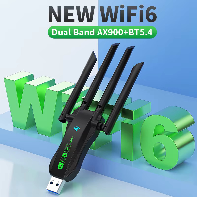 2-in-1 WiFi 6 AX900 USB 3.0 Adapter mit Bluetooth 5.4, Dual-Band 2.4G & 5G WLAN Empfänger und drahtlose Netzwerkkarte in Schwarz für Windows 10/11 - Bild 5