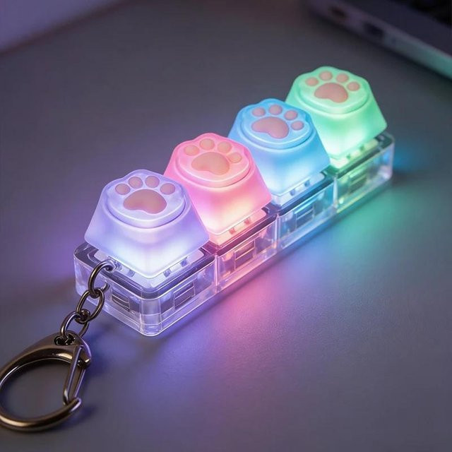 Topmix LED Tastatur Schlüsselanhänger Fidget Spielzeug, dunkle khaki - Bild 1