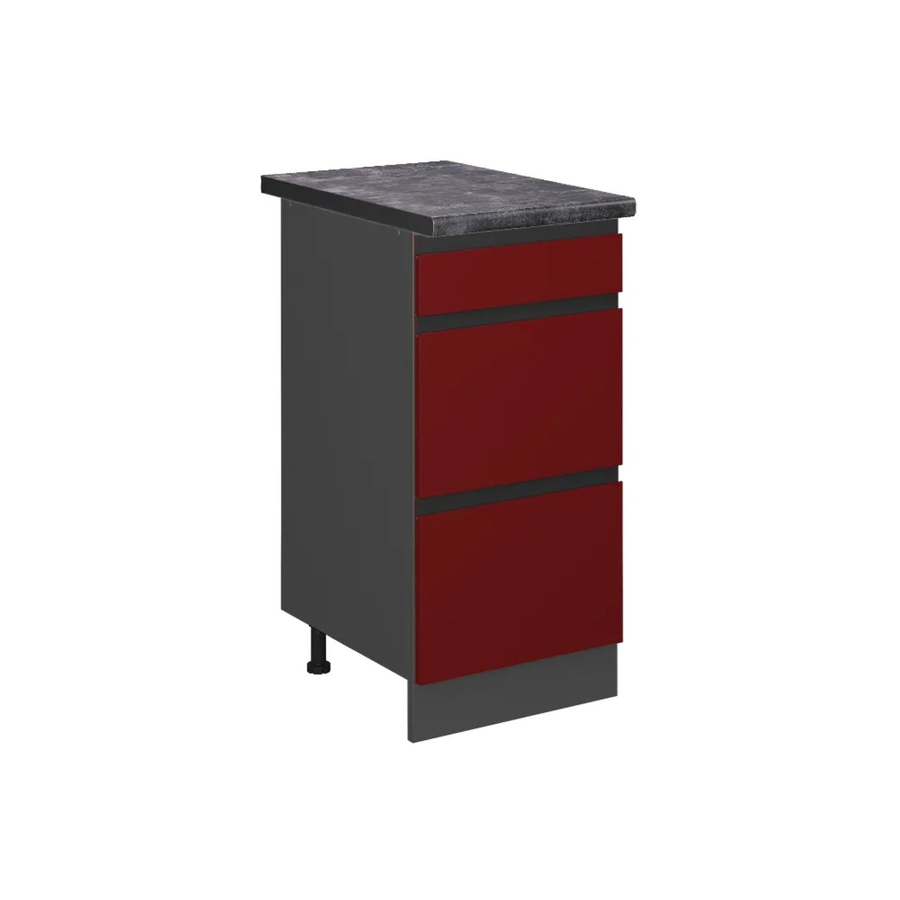 Vicco Küchenunterschrank R-Line in Rot und Anthrazit mit Schubladen, B: 40 cm, T: 60 cm, H: 81,6 cm - Bild 2