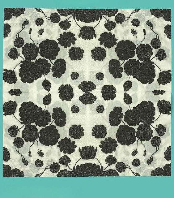 20 Stück GUANYAO Lotus-Servietten in Schwarz, 2-lagige Cocktailservietten für Lebensmittel und DIY-Decoupage, Breite: 33 cm - Bild 1