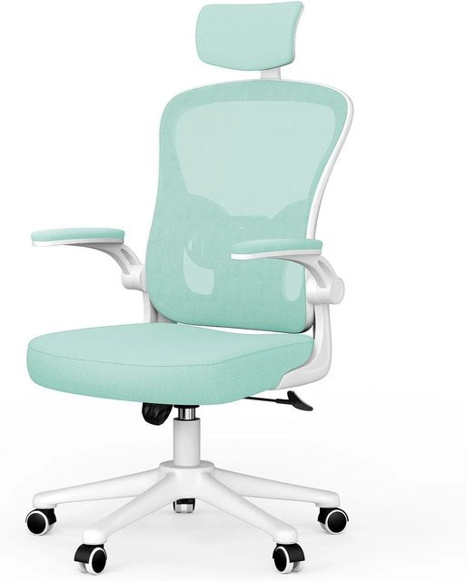 Rattantree Ergonomischer Bürostuhl in Grün mit Kopfstütze, Armlehnen und Mesh-Rückenlehne - Bild 1