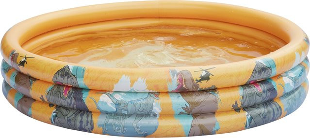 JURASSIC WORLD aufblasbarer 3-Ring-Pool für Kinder mit Dino-Design, Mehrfarbig, Durchmesser: 122 cm, Höhe: 23 cm - Bild 1