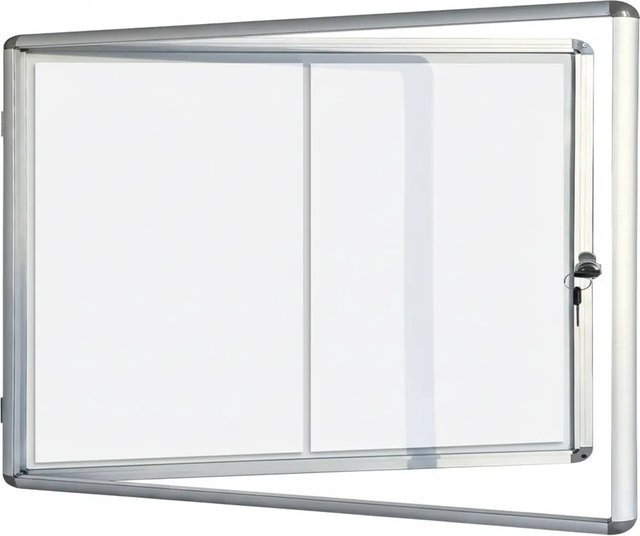 Master of Boards Schaukasten Premium Weiß für 2 x A4 mit Acrylglas und Aluminiumrahmen B: 37 cm, H: 48 cm - Bild 1