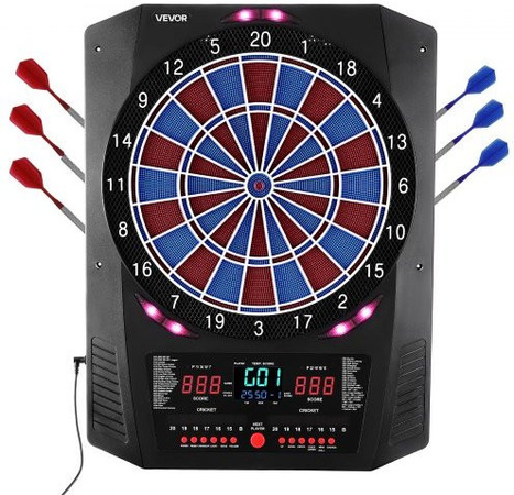 VEVOR Elektronische Dartscheibe mit LED-Cricket-Punktebildschirm, Bunt / Mehrfarbig